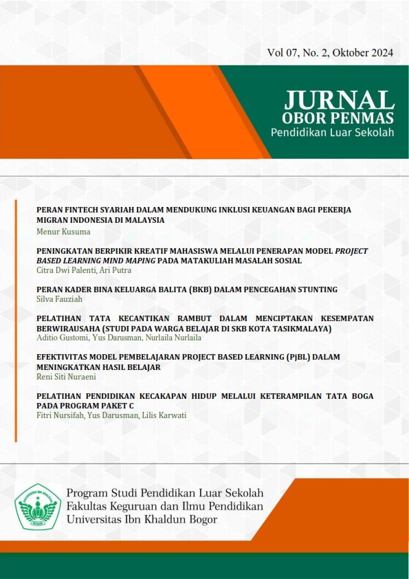 					Lihat Vol 7 No 2 (2024): Jurnal Obor Penmas: Pendidikan Luar Sekolah
				