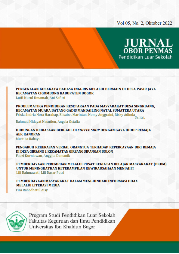 					View Vol. 5 No. 2 (2022): Jurnal Obor Penmas: Pendidikan Luar Sekolah
				